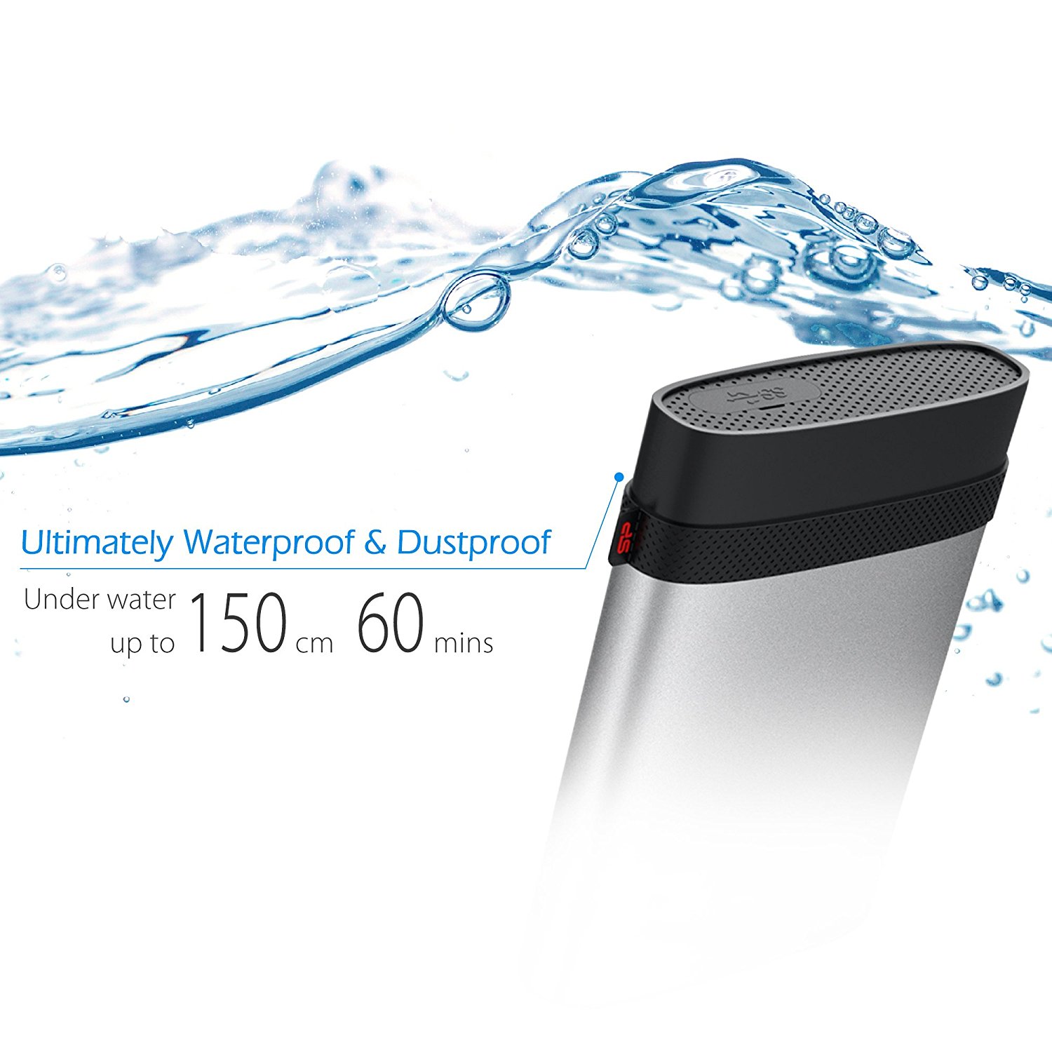 Silicon Power 5TB A85 Water, Dust, Pressure, Shockproof & Data Security USB C Compatible Portable External Hard Drive USB 3.0 For PC,MAC,XBOX,PS4,PS5