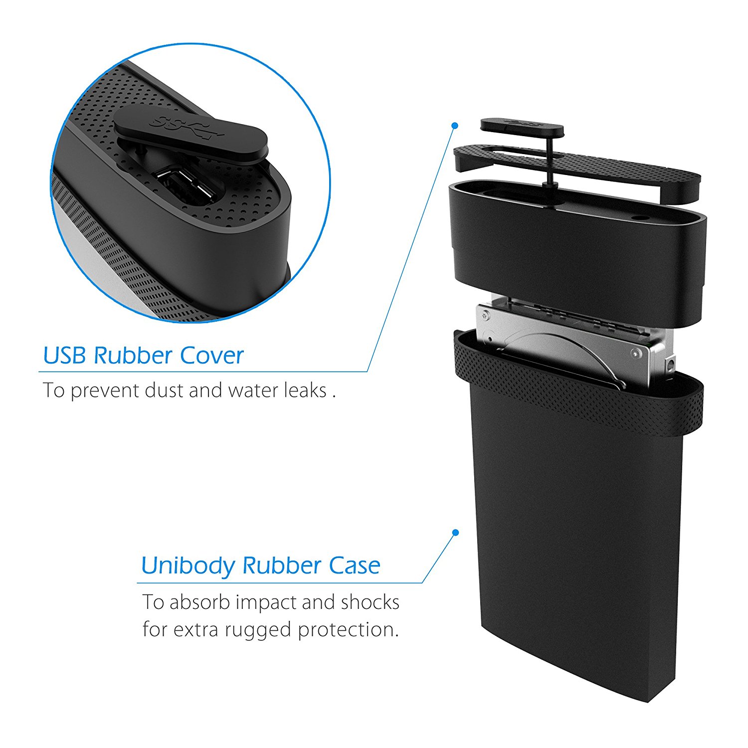 Silicon Power 5TB A85 Water, Dust, Pressure, Shockproof & Data Security USB C Compatible Portable External Hard Drive USB 3.0 For PC,MAC,XBOX,PS4,PS5