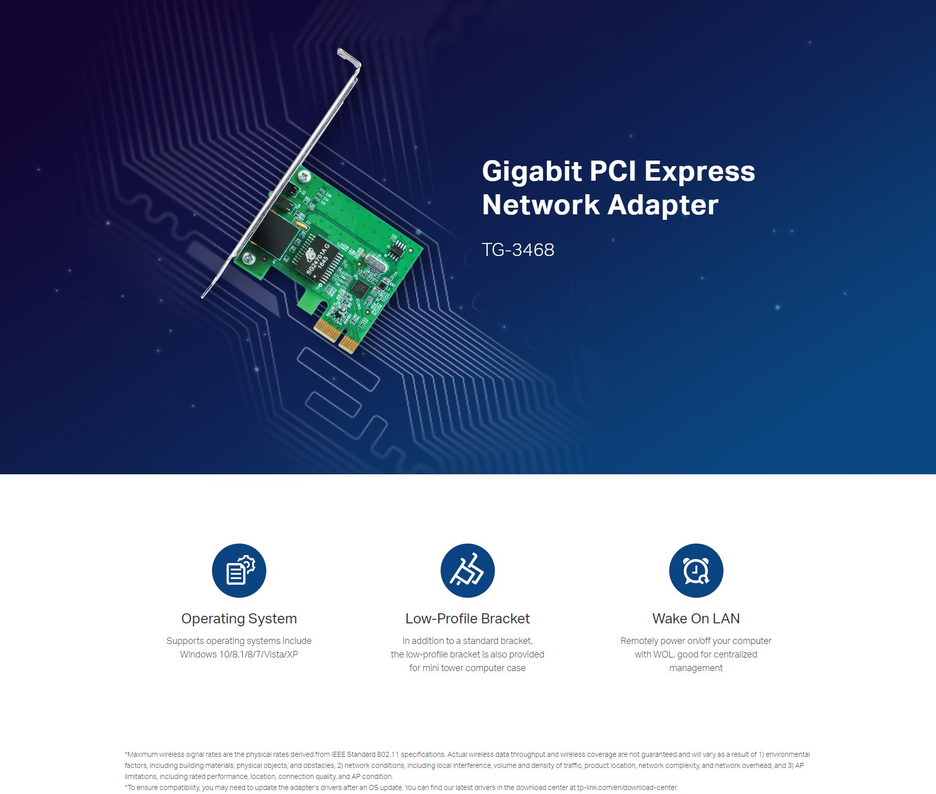TP-LINK TG-3468 32-bit Gigabit PCIe Network Adapter