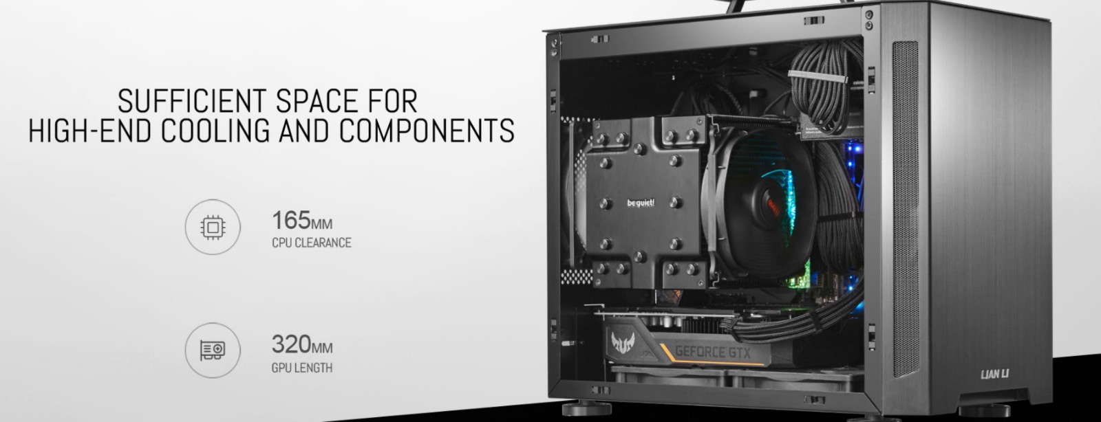 Lian Li PC-TU150 Portable Tempered Glass ITX Case - Black