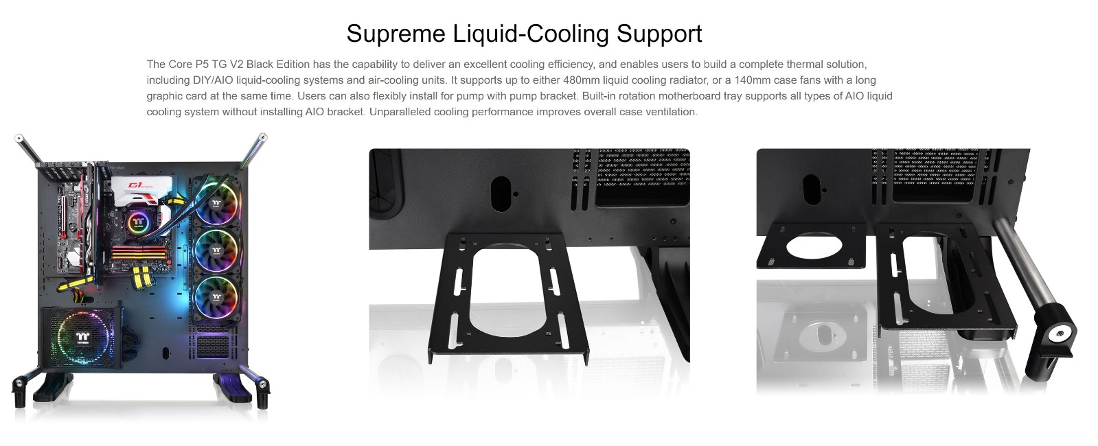 Thermaltake Core P5 V2 Tempered Glass Wall Mount ATX Case - Black (CA-1E7-00M1WN-05)