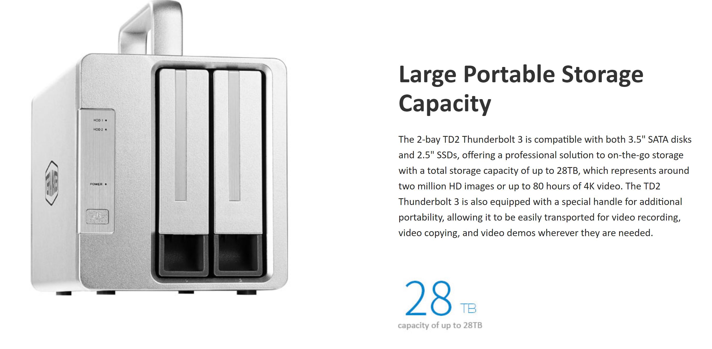 TerraMaster D2-330 2 Bay RAID Thunderbolt 3 Enclosure