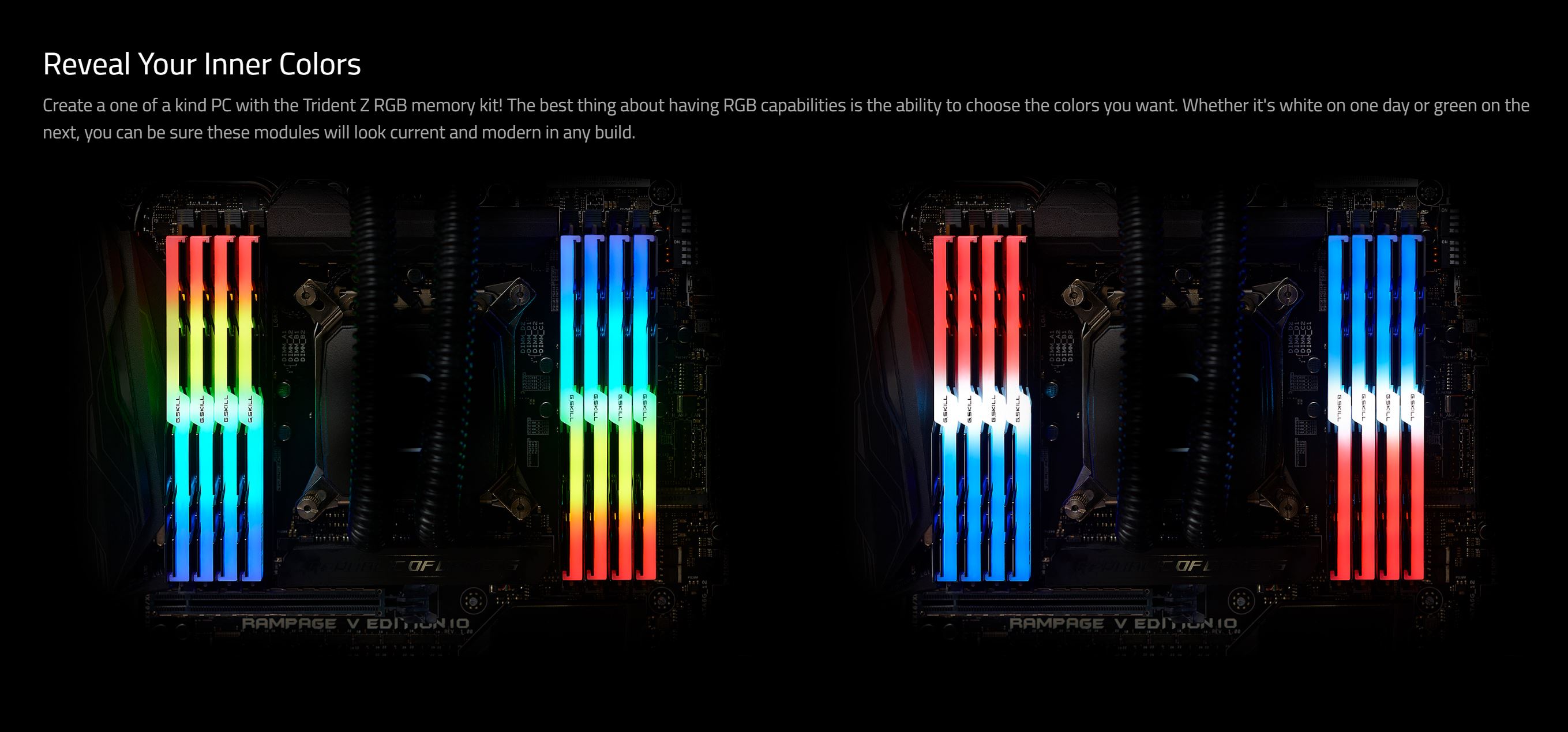G.Skill 64GB (4x16GB) F4-3200C14Q-64GTZR Trident Z RGB 3200MHz CL14 DDR4 RAM - Black
