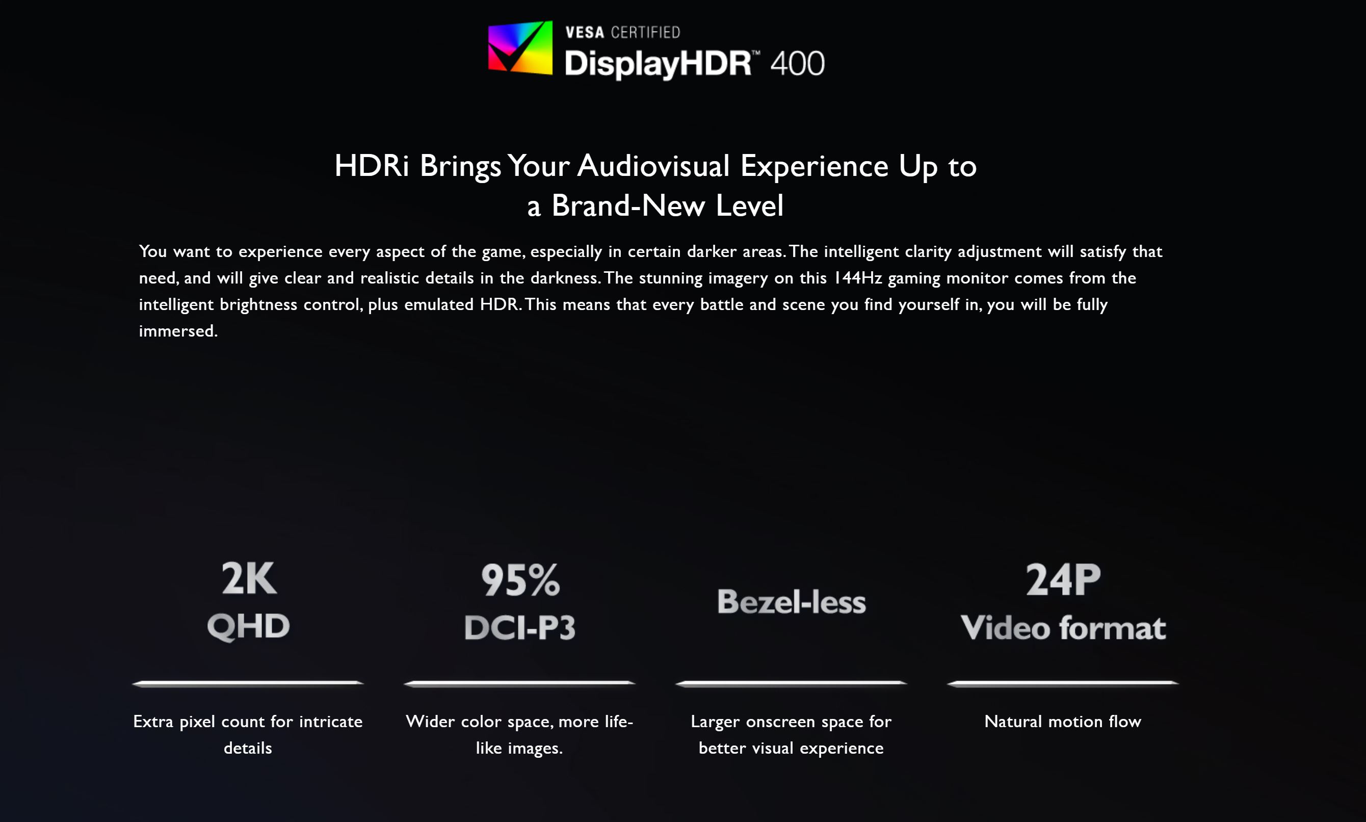 BenQ 27in QHD IPS 144Hz FreeSync Gaming Monitor (EX2780Q)