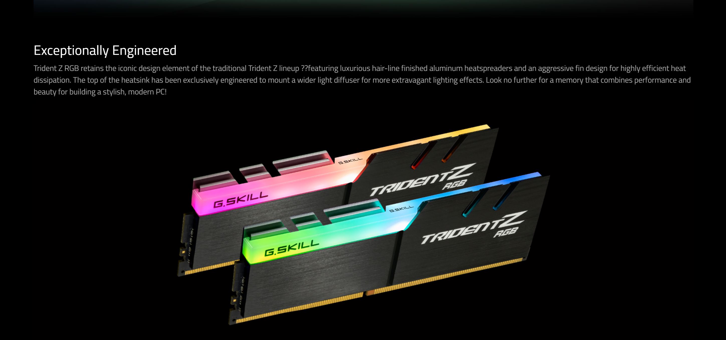 G.Skill 32GB (2x16GB) F4-3600C16D-32GTZRC Trident Z RGB 3600Mhz CL16 DDR4 RAM