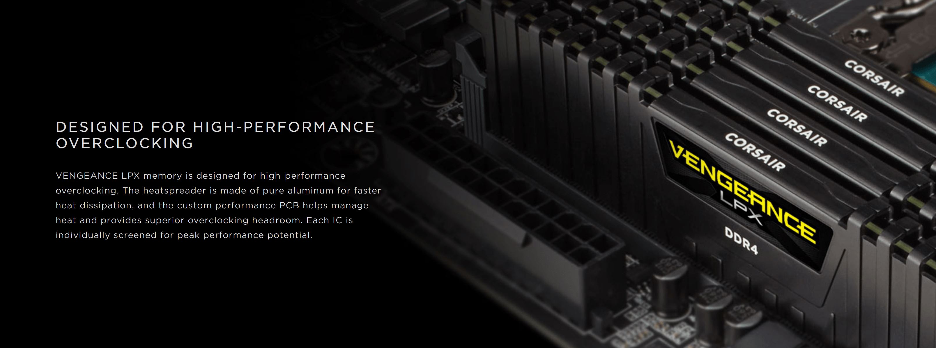 Corsair 16GB (2x8GB) CMK16GX4M2Z3200C16 Vengeance LPX 3200MHz DDR4 RAM - Black