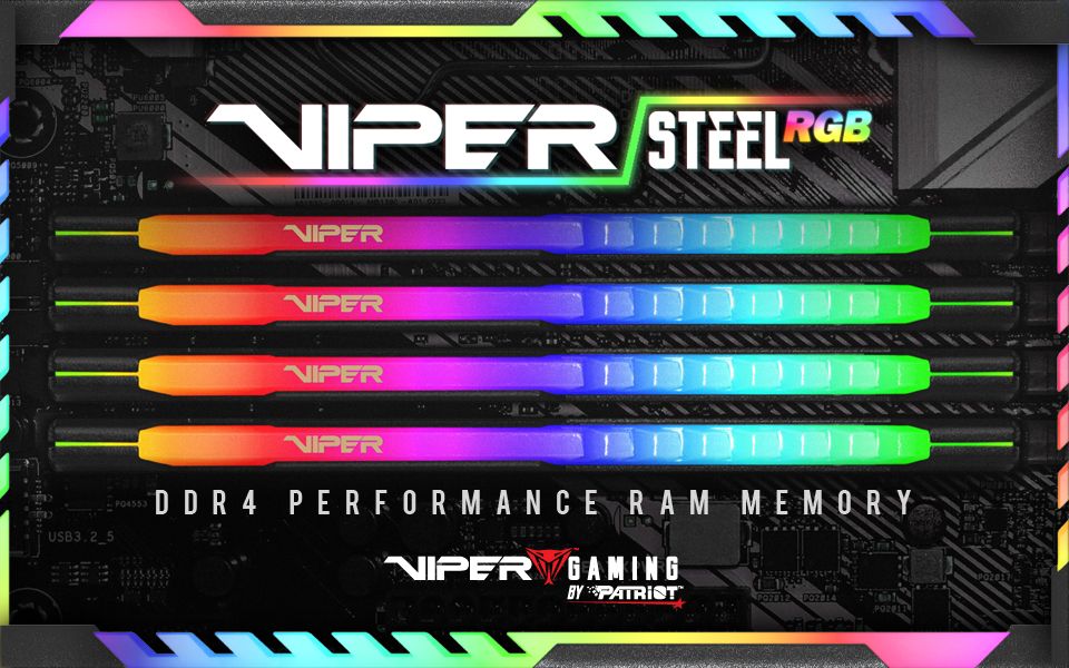 PATRIOT MEMORY VIPER STEEL RGB DDR4 3600MT/s 32GB [16GBX2] - PVSR432G360C8K