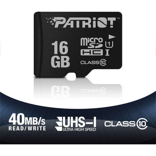 PATRIOT MEMORY 16GB LX Series UHS-I microSDHC Memory Card (PSF16GMDC10)