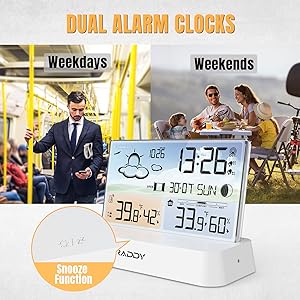 DT60 Dual Alarm Clock  Snooze Function