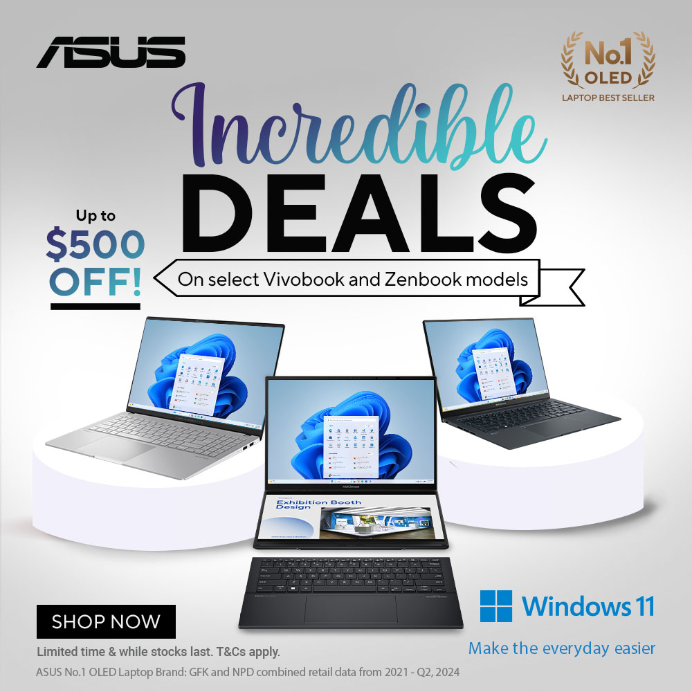 Up to $500 OFF on Select Asus Vivobook and Zenbook Laptops