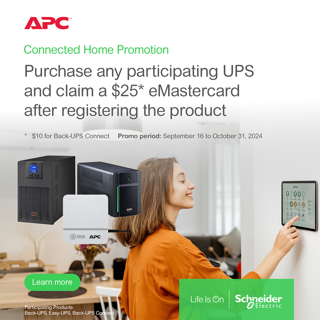 Stay Connected at Home | Purchase any participating UPS and claim up to a $25 eMastercard after registering the product.