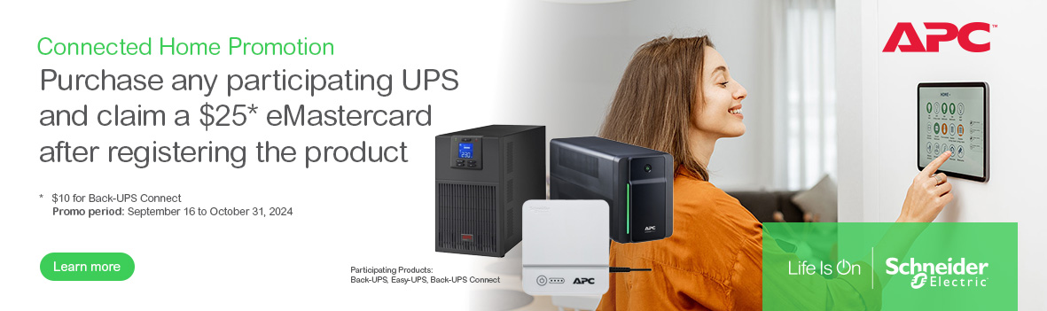 Stay Connected at Home | Purchase any participating UPS and claim up to a $25 eMastercard after registering the product.