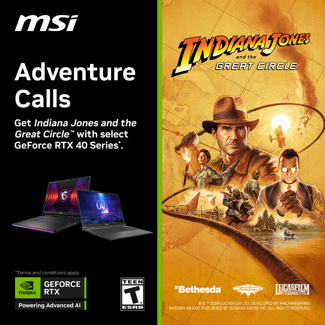 Get the Digital Premium Edition of Indiana Jones and the Great Circle™ with Select GeForce RTX 40 Series