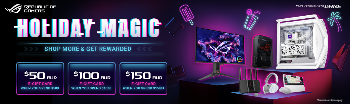 Holiday Magic Sale: Get Up to $150 AUD ASUS E-Gift Card When You Spend $500+