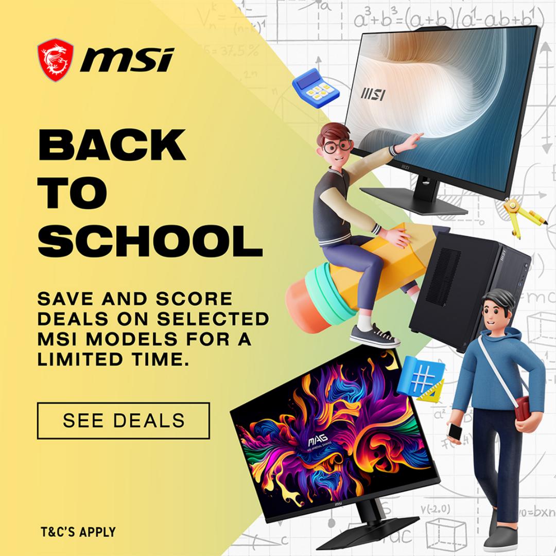 MSI Back to School Sale 2026 – Save on Monitors, Cases, WiFi 7 Mesh & More