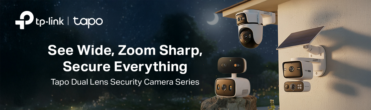 TP-Link Tapo Dual Lens Security Cameras — 2K Outdoor, Solar & AI Detection