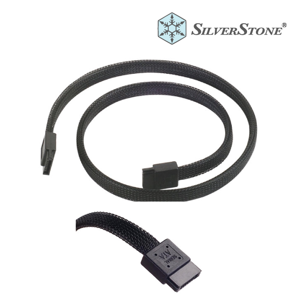 Silverstone CP07 180Deg SATA3 Sleeved Cable with Locking Latch - 500mm (CP07-SATAIII)