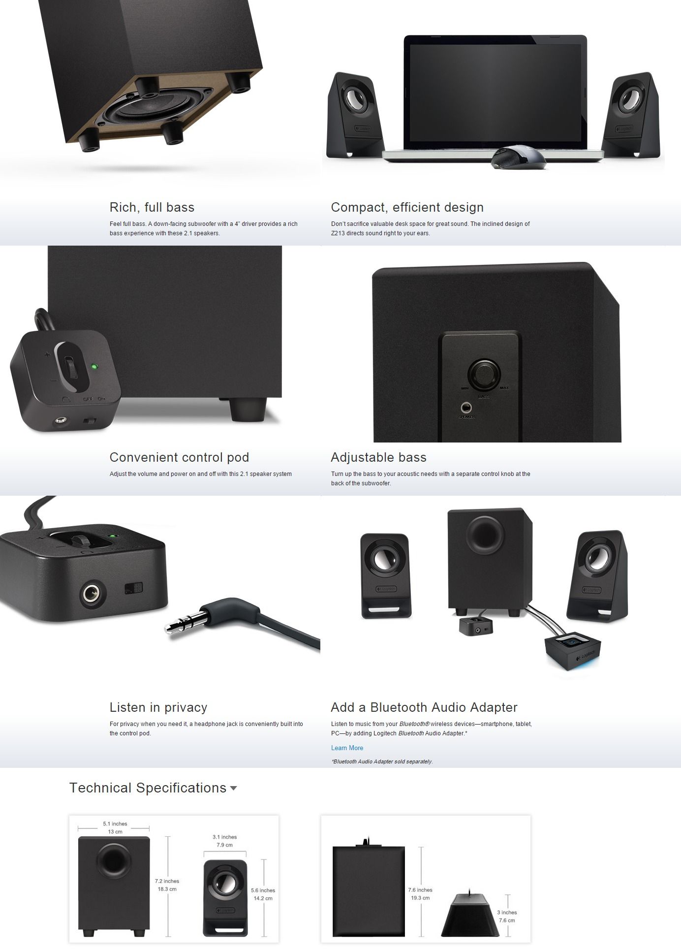 Logitech Z213 Multimedia Speaker - Black  (980-000944)