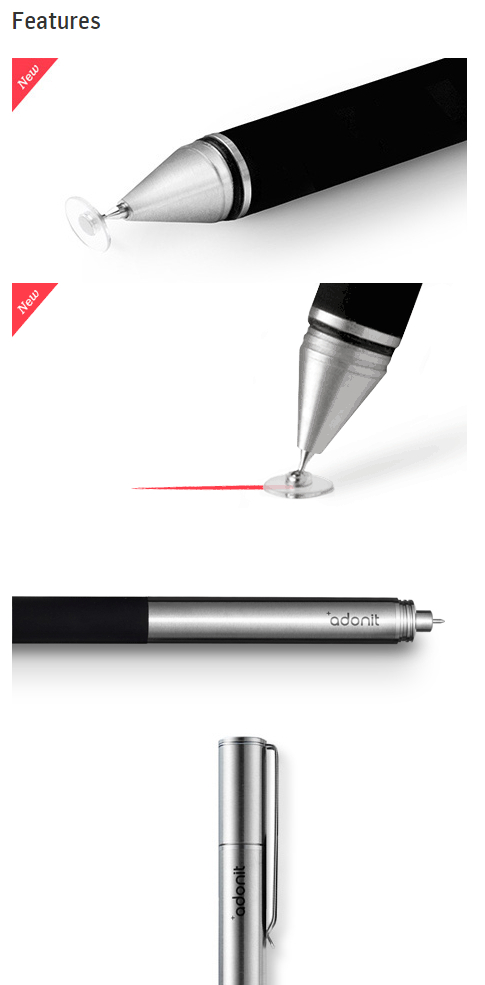 Adonit Jot Flip Stylus with Dampening Tip and Pen Black