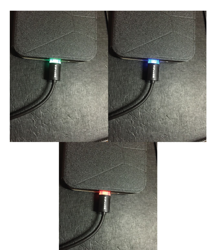 Vipower Reversible Type-C USB Data/Charging cable w/LED status lights, 20cm