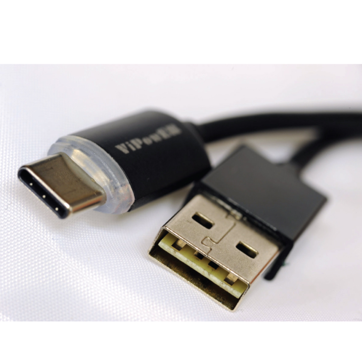 Vipower Reversible Type-C USB Data/Charging cable w/LED status lights, 20cm