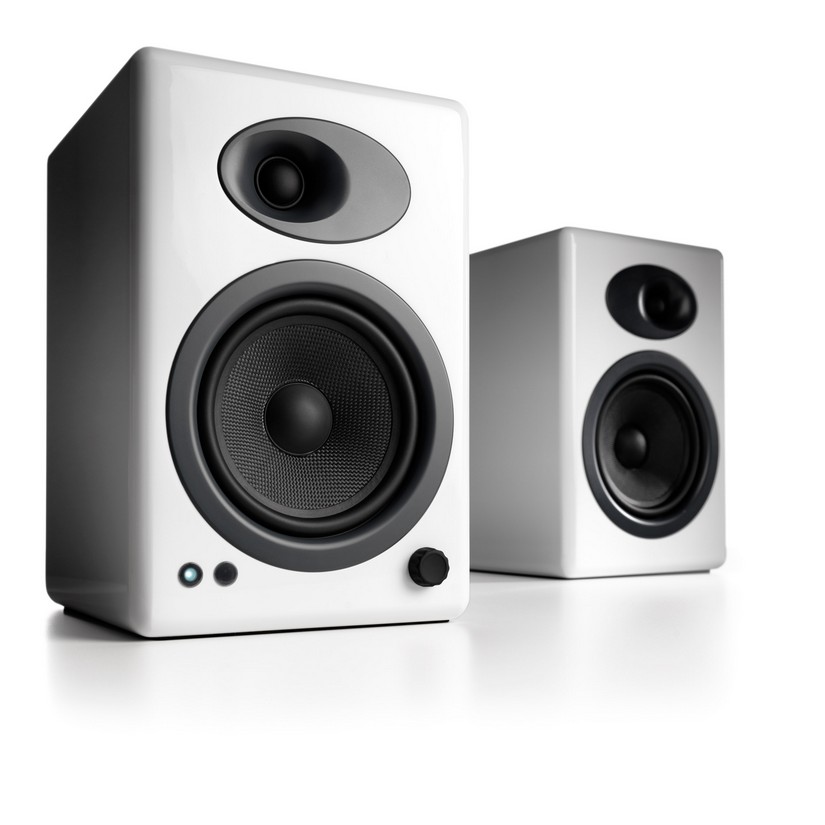 Audioengine 5+ Powered Bookshelf Speakers Pair Hi-Gloss White (90021910)