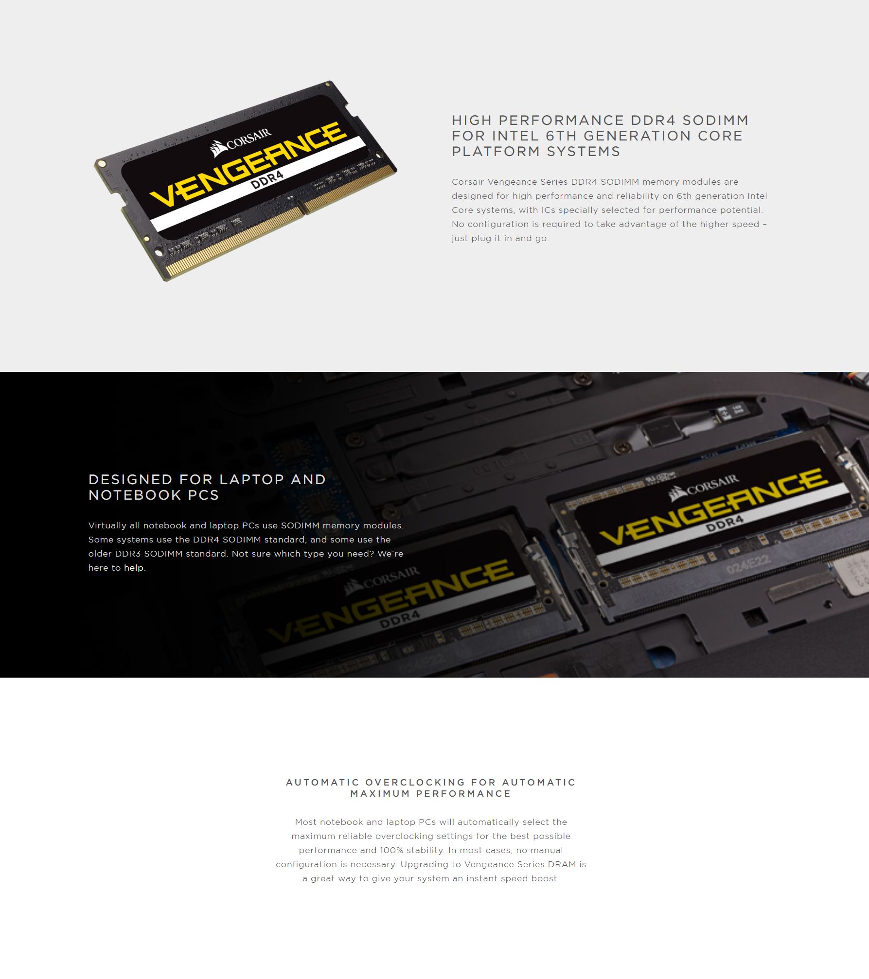 Corsair CMSX16GX4M2A2400C16 16GB (2x8GB) Vengeance DDR4 2400MHz SODIMM