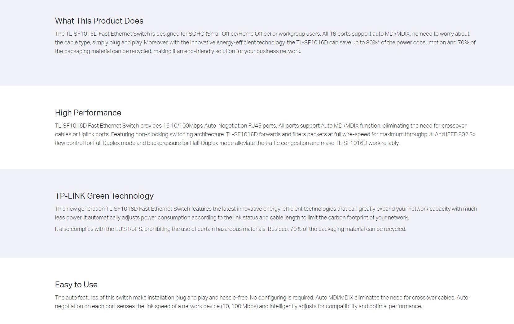 TP-Link 16-Port 10/100Mbps Desktop/Rackmount Switch (TL-SF1016DS)