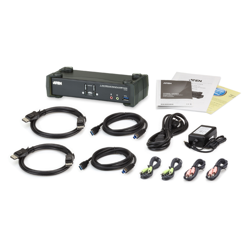 Aten 2 Port USB3.0 KVMP 4K Display Port Switch