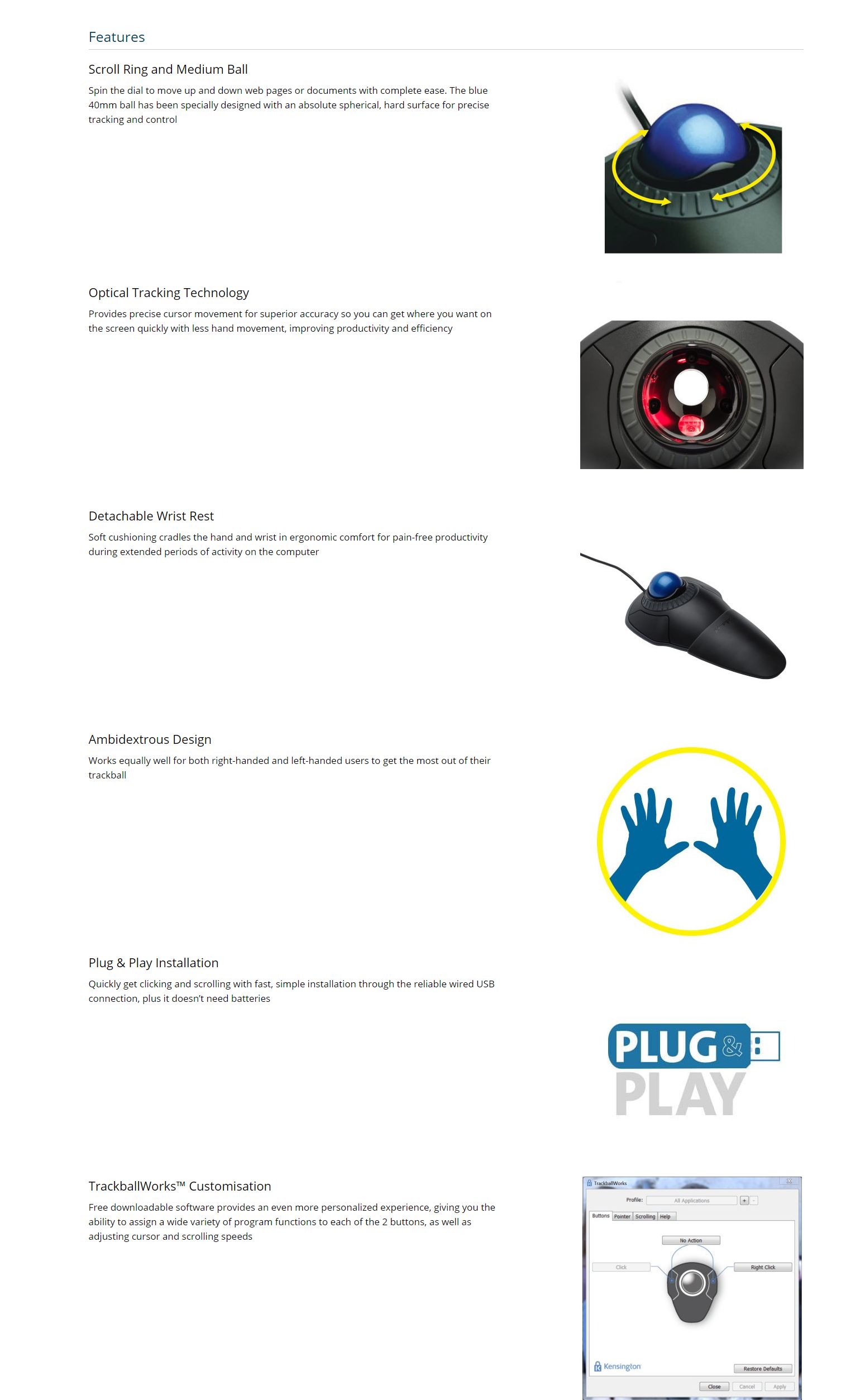 Kensington Orbit Trackball with Scroll Ring (72337)