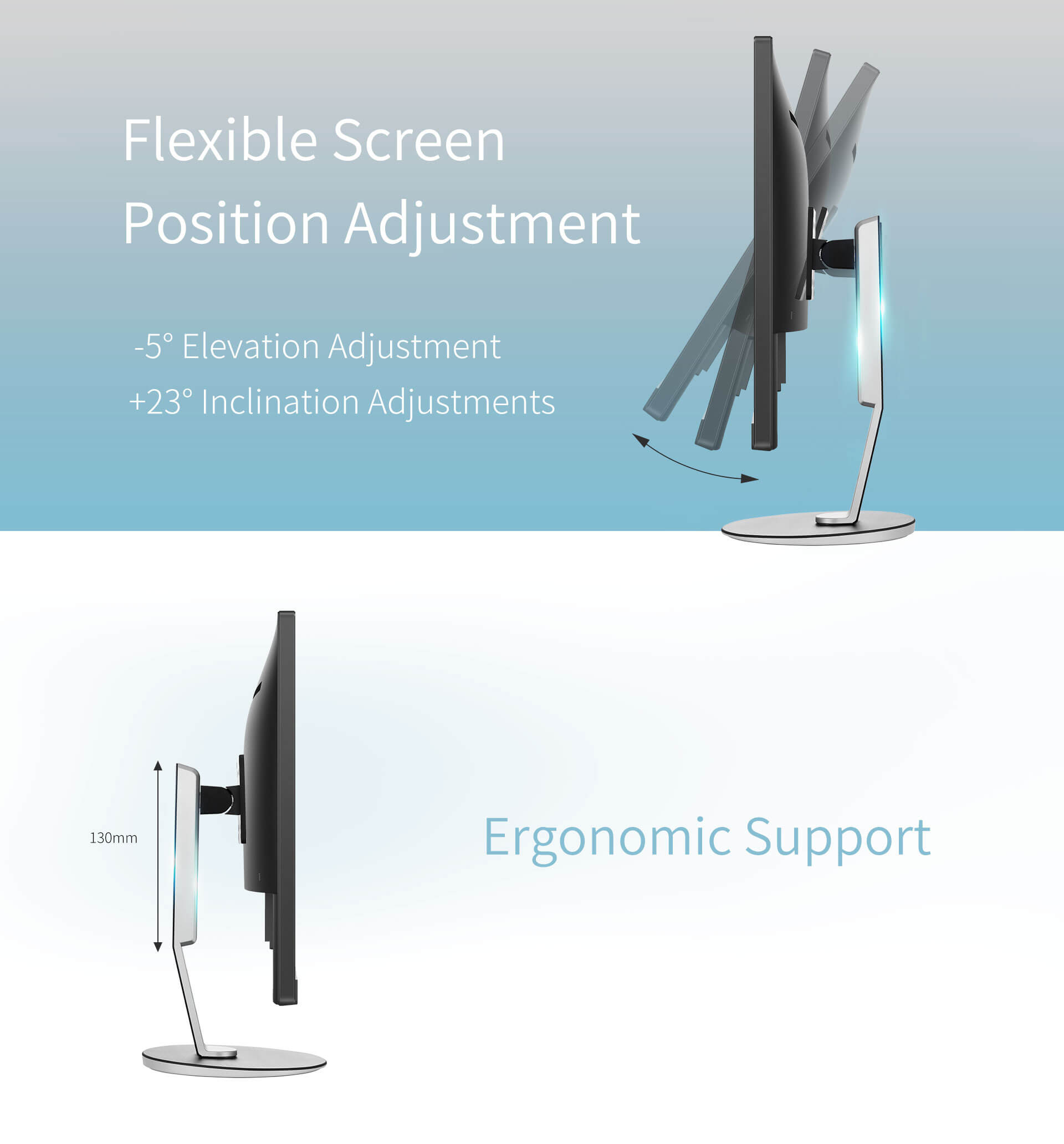 AOC 75/100mm 4-Way Height Adjustable Stand 2.7-3.7kg (H241)