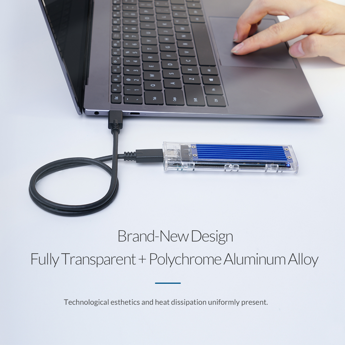 Orico M.2 NVMe SSD to USB Type C Transparent Enclosure - Black (TCM2-C3-BK)