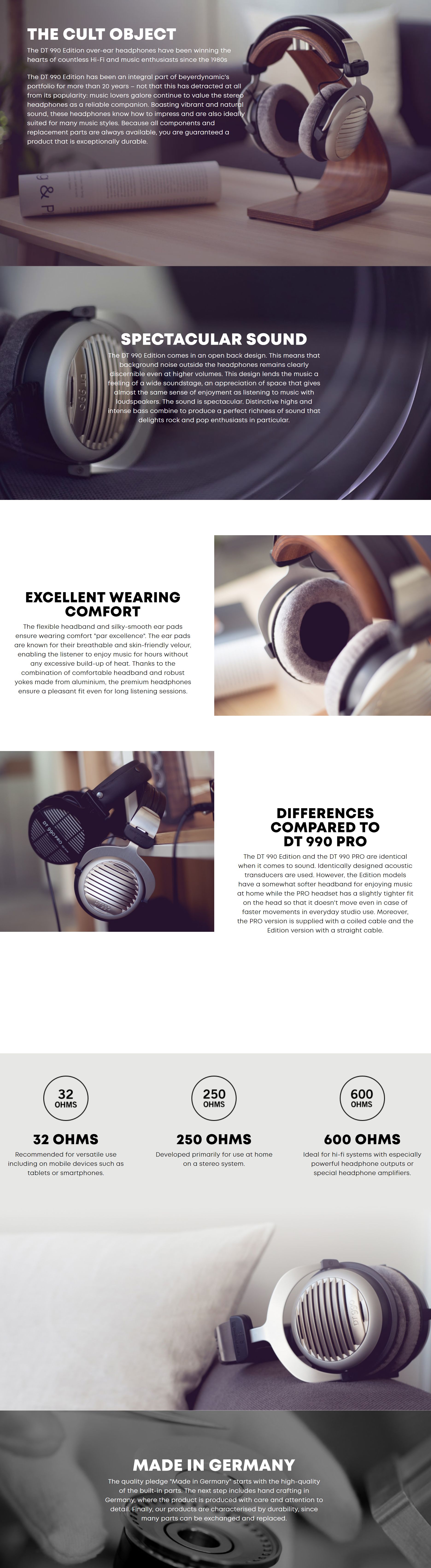 Beyerdynamic DT990 Edition Open Reference Studio Headphones 250 Ohm (BD481807)