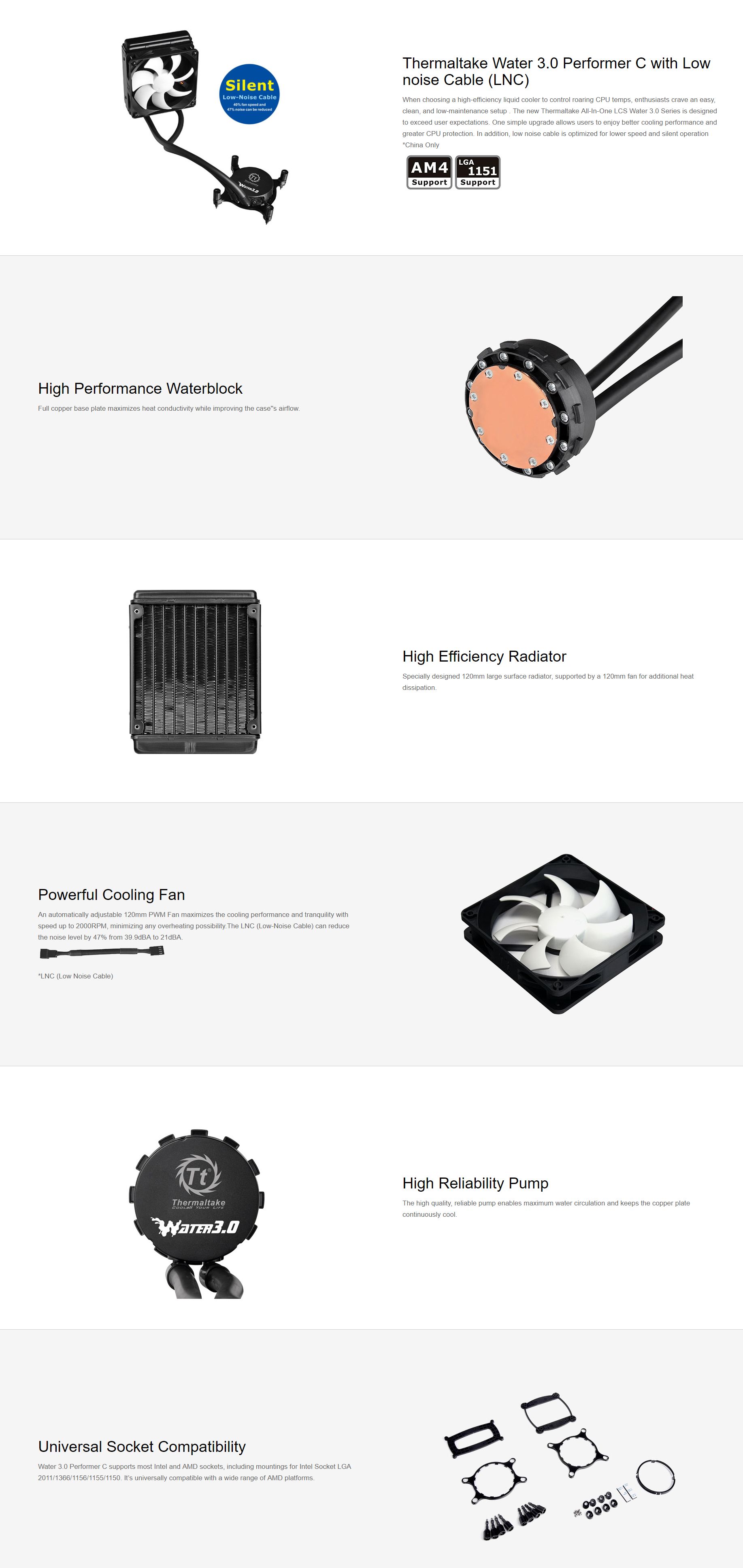 Thermaltake Water 3.0 Performer C Liquid Cooling (CL-W0222-B)