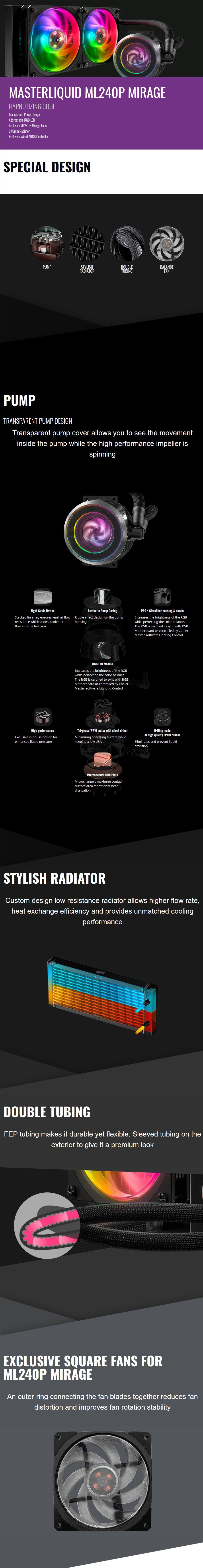 Cooler Master MasterLiquid ML240P Mirage RGB AIO Cooler [MLY-D24M-A20PA-R1]
