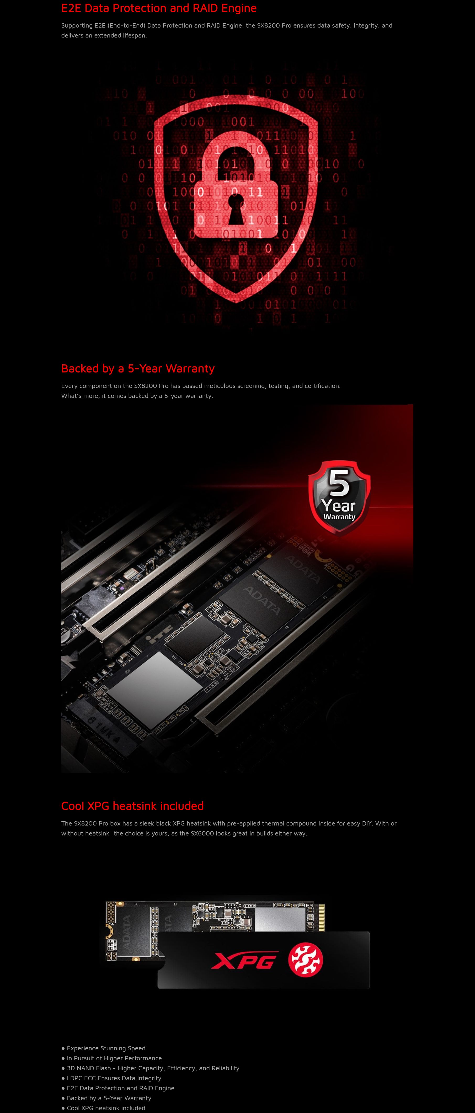 ADATA XPG SX8200 Pro 2TB PCIe Gen3 M.2 2280 NVMe SSD (ASX8200PNP-2TT-C)