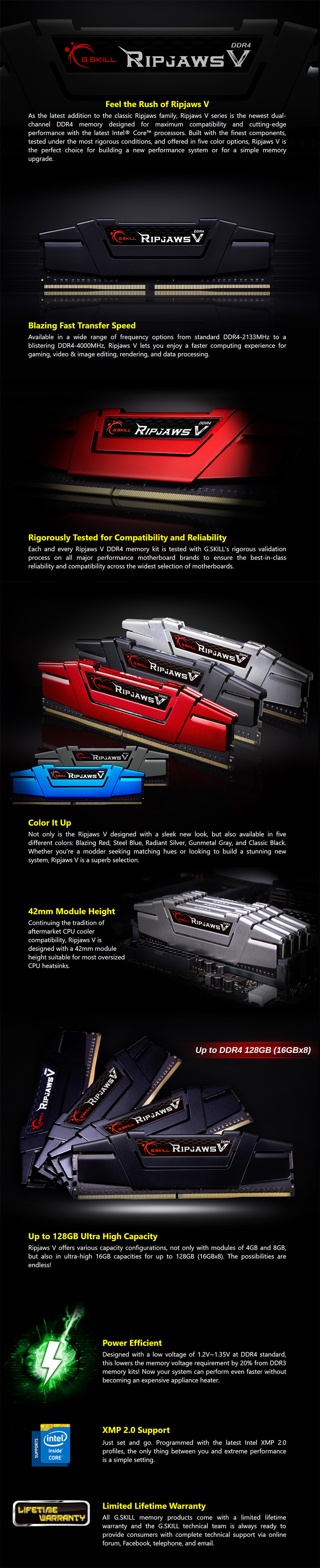 G.Skill 8GB (2x4GB) F4-2666C15D-8GVR Ripjaws V 2666MHz CL15 DDR4 RAM