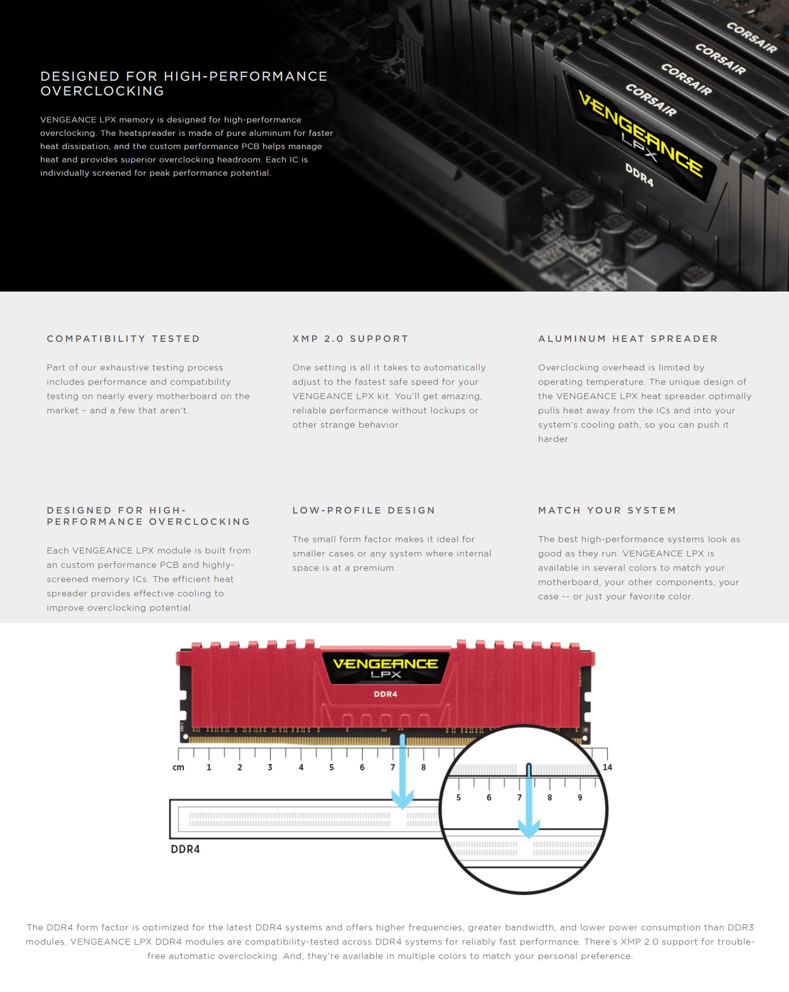 Corsair engeance LPX 8GB (2x4GB) C16 2666MHz DDR4 DRAM - Black (CMK8GX4M2A2666C16)