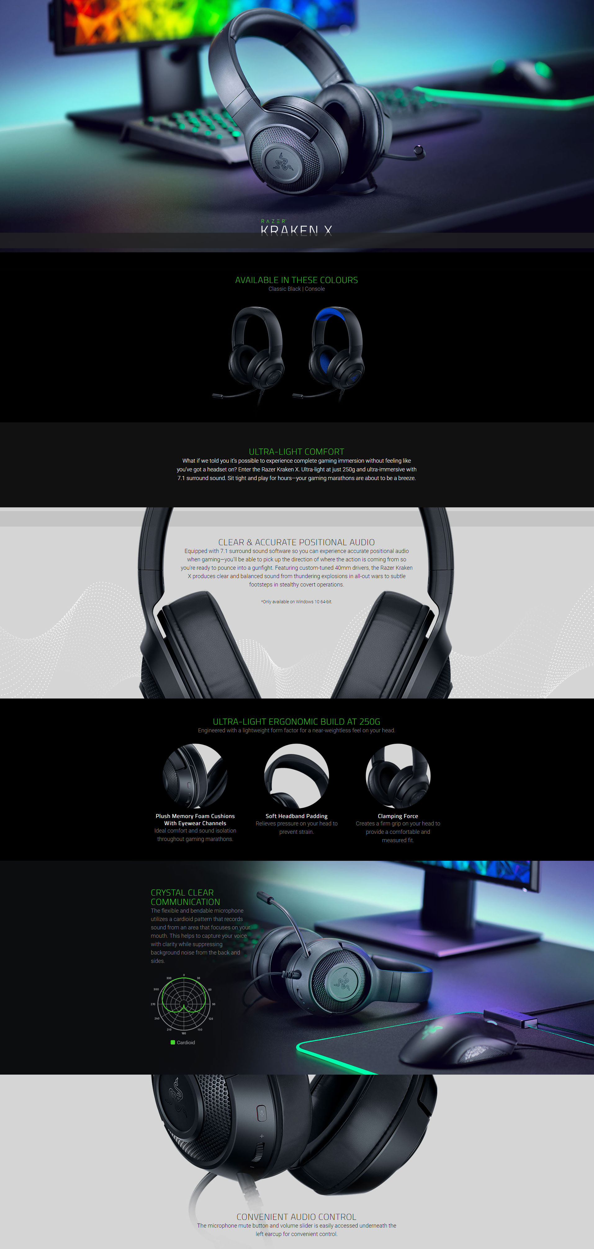 Razer Kraken X Multi-Platform Wired Gaming Headset (RZ04-02890100-R3M1)