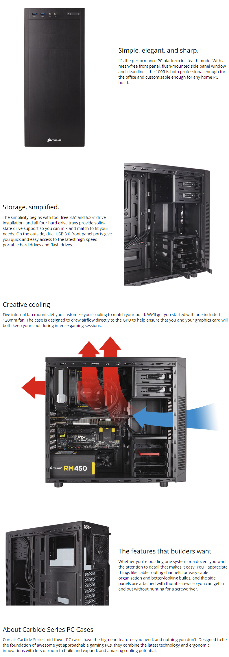 Corsair Carbide Series 100R Mid Tower Case (CC-9011075-WW)