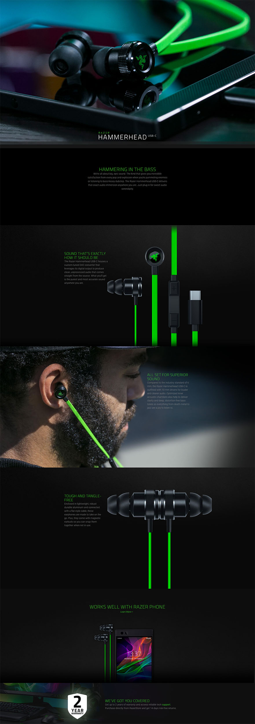 Razer Hammerhead USB-C In-Ear Headset (RZ04-02420100-R3A1)