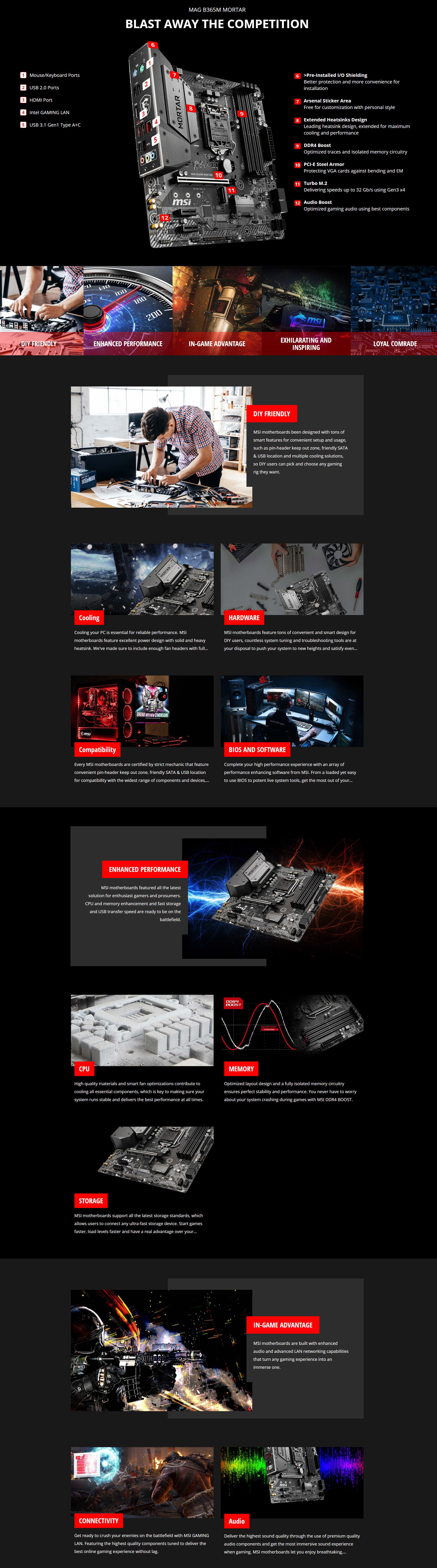 MSI B365M Mortar LGA 1151 mATX Motherboard (MSI B365M MORTAR)