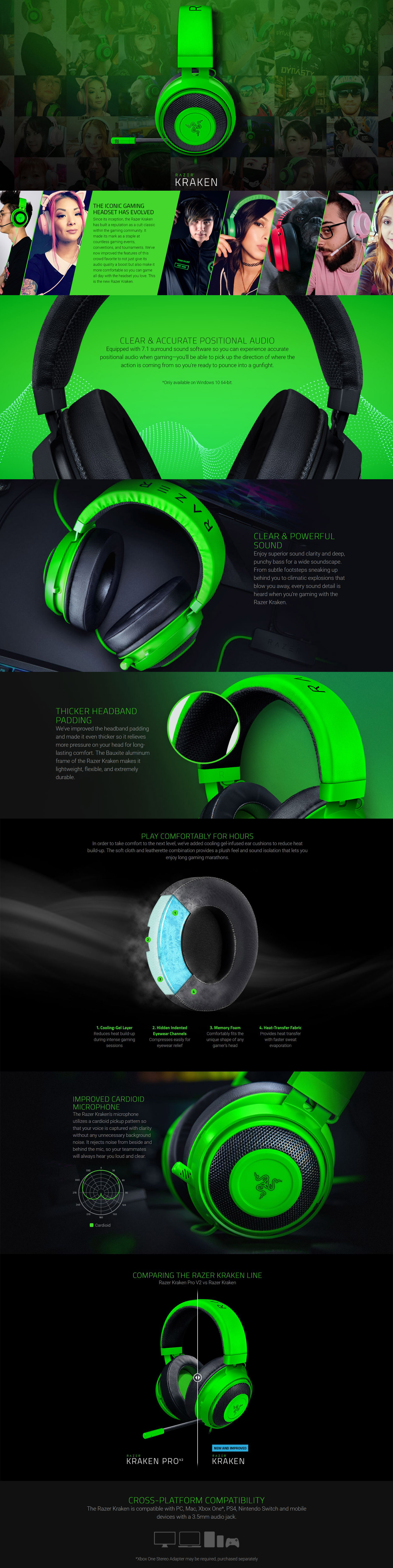 Razer Kraken Multi Platform Wired Gaming Headset Quartz