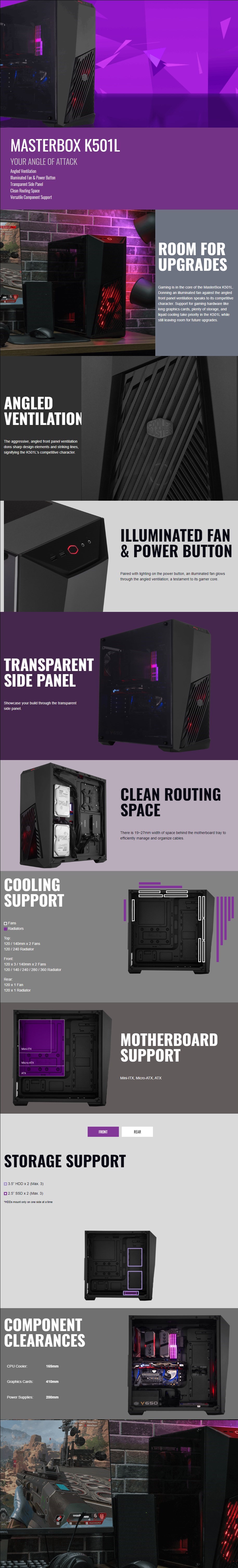 Cooler Master MasterBox K501L Mid Tower ATX Case (MCB-K501L-KANN-S00)