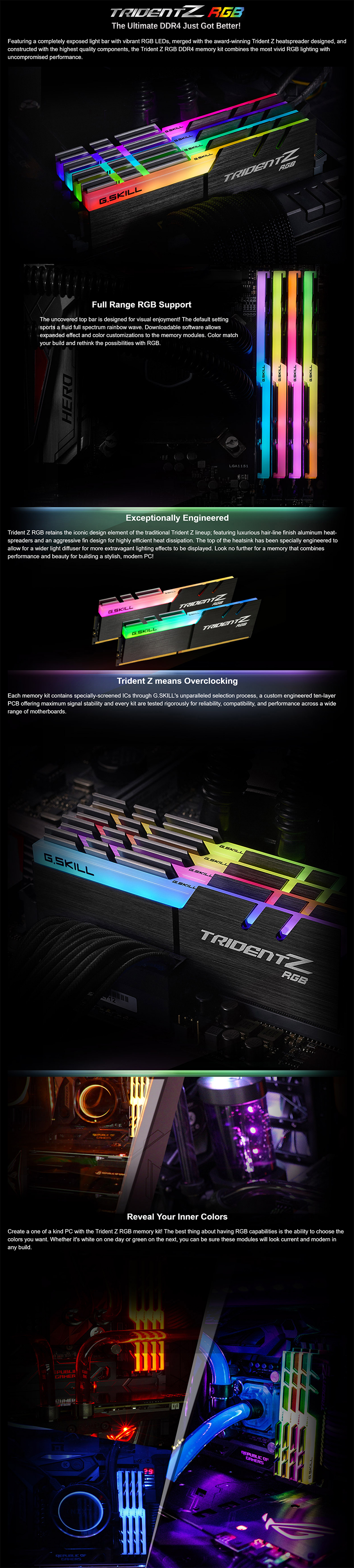 G.Skill 32GB (2x16GB) F4-3200C14D-32GTZR Trident Z RGB 3200MHz CL14 DDR4 RAM