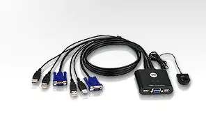 Aten CS-22U 2 Port USB KVM Switch w External Switch Button&US (CS22U-AT-DUP)