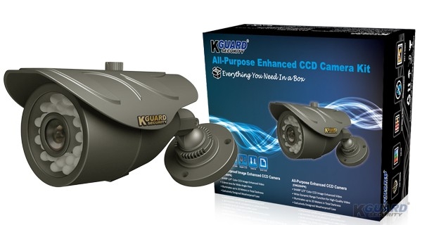 KGuard CW225H CCD Camera, (1/3' Sharp Color CCD, 540TVL, 24LEDs (20M), Weatherproof 3.6mm)