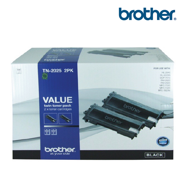 Brother TN2025 Black Toner Cartridge - Twin Pack (TN-20252PK)
