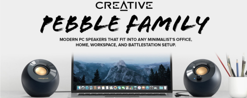 Creative Pebble Family | Sleek PC Speakers for Home, Office, or Battlestation