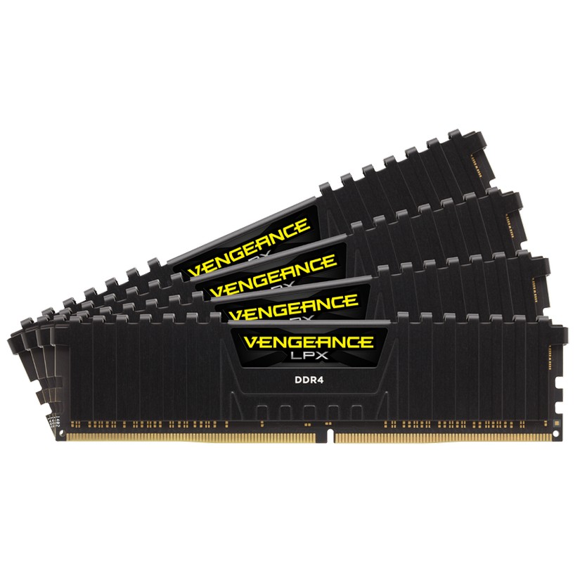 Corsair Vengeance LPX 16GB (4x4GB) C16 2400MHz DDR4 RAM - Black (CMK16GX4M4A2400C16)